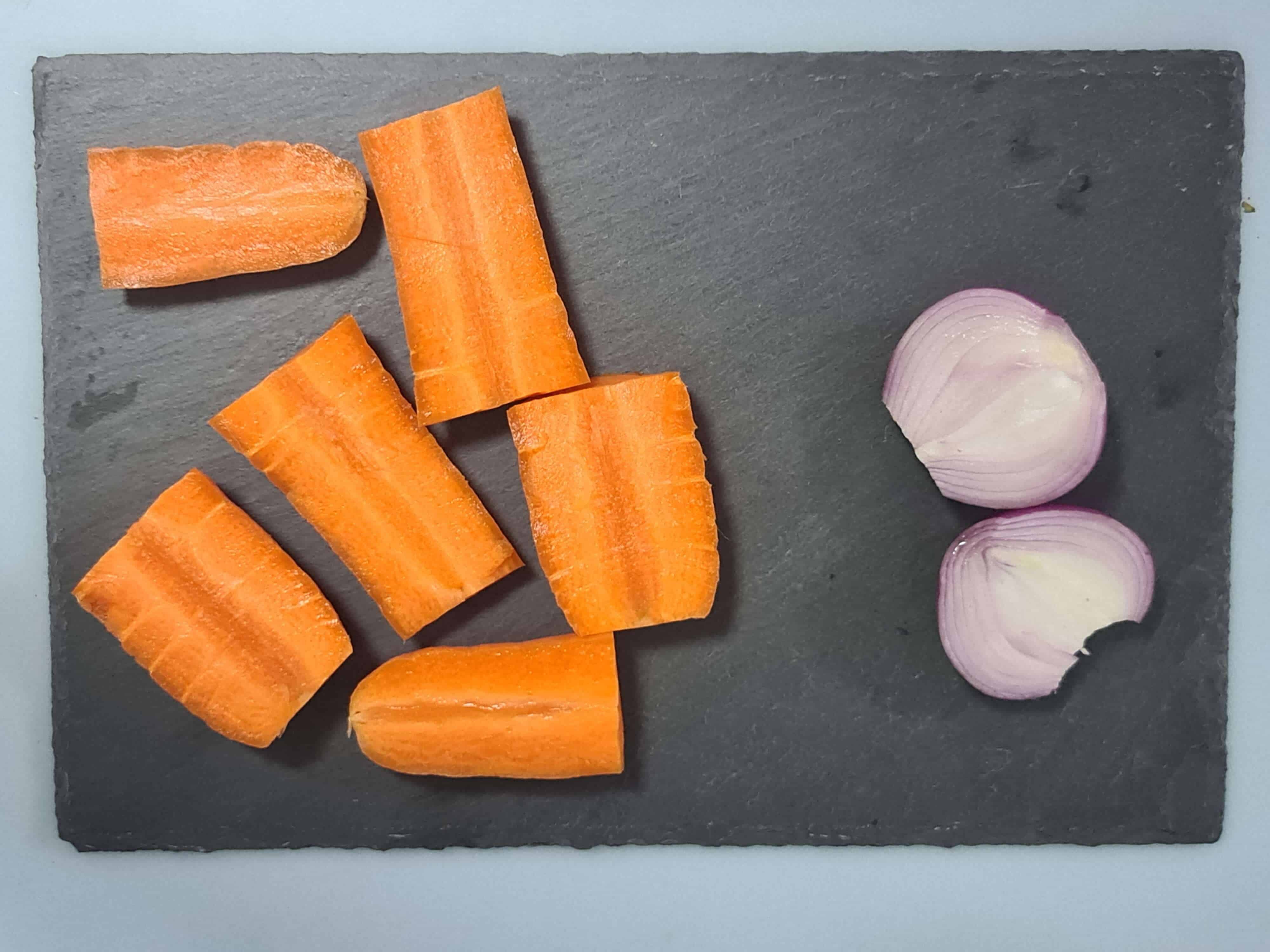 Chopped Carrot and Onion